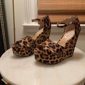 Steve Madden Cheetah Print Pony Hair Wedges
